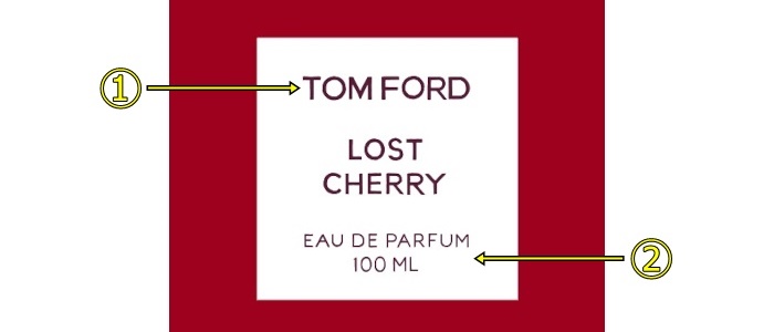 トムフォードの香のラベル
