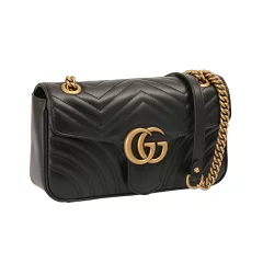 グッチ／GUCCI"GGマーモント"キルティング スモールショルダーバッグ・斜め掛けチェーンショルダー・ミニバッグ