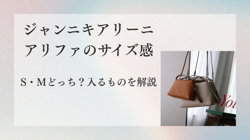 ジャンニキアリーニのアリファのサイズ感｜S・Mどっち？入るものを解説